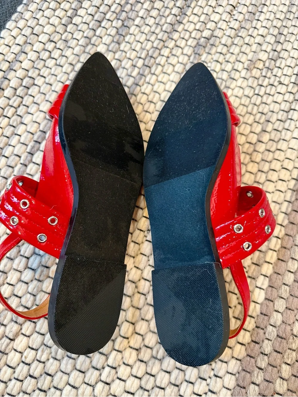 Madden Girl Red Patent Pointed-Toe Buckle Flats